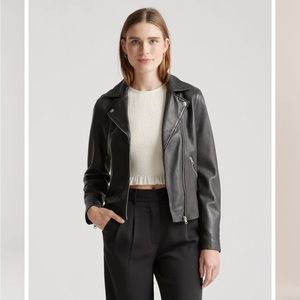 NWT Quince 100% leather moto jacket